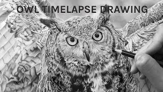 Owl Time Lapse Drawing | Drawing Tutorial