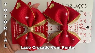 LAÇO CRUZADO COM PONTA - INSPIRAÇÃO PARA O NATAL- DICAS PARA INICIANTES @vovofazlacos 💋