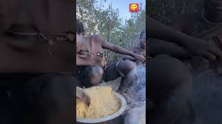 Hadzabe Best Short 173:A delicious 😋 lunch ever #africa #culture #hadzabetribe #food #trending #fypシ