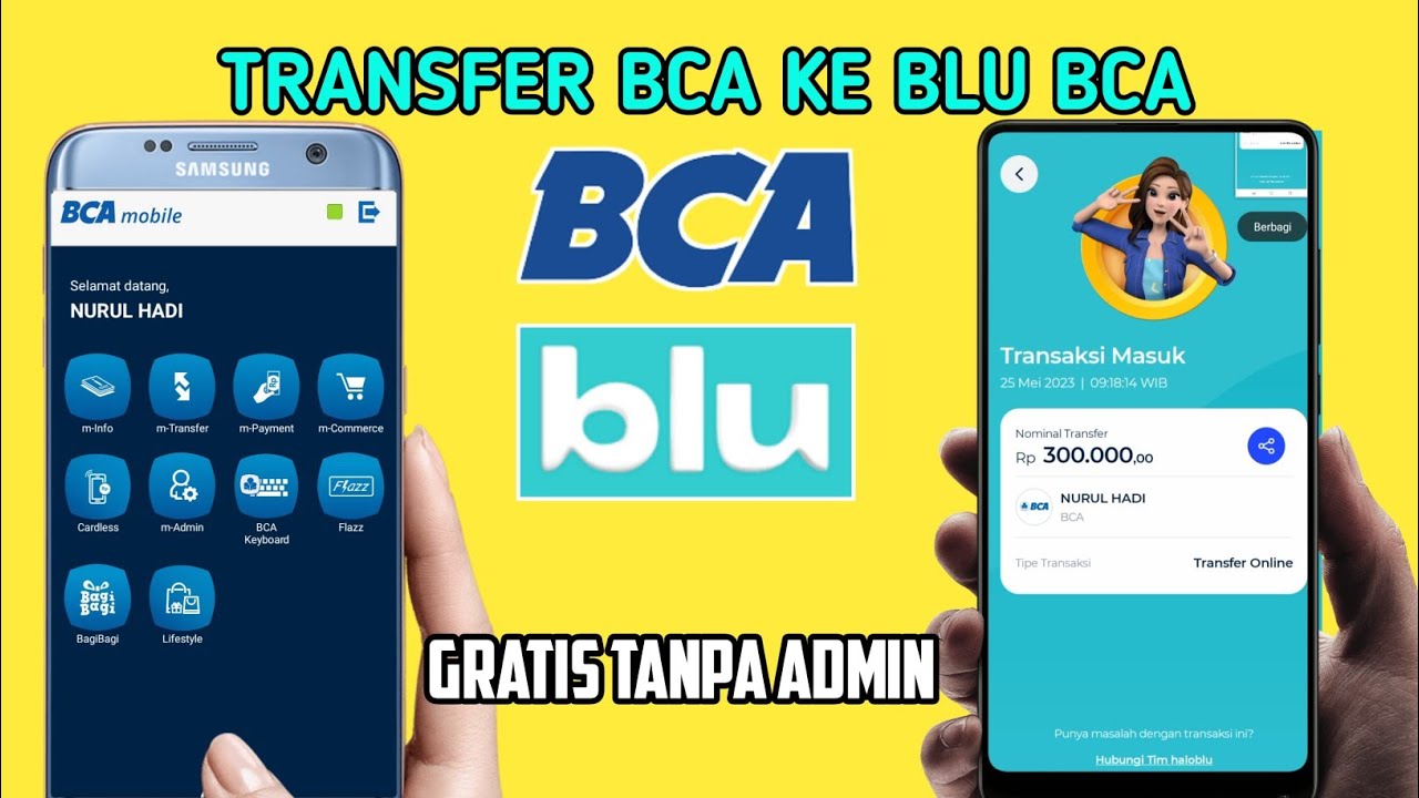 Cara Transfer Bca Ke Blu Bca Digital Tanpa Biaya Admin - YouTube