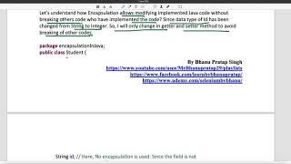 Encapsulation Example In Java Video-5