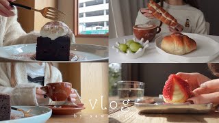 vlog｜お気に入りカフェで過ごす社会人の休日🐈🍓￤大阪カフェ巡り.古民家.トリュフパン🥐￤ワンパン煮込みハンバーグ￤一人暮らし女子の日常