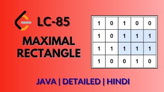 Maximal Rectangle | Leetcode 85 | Java Hindi
