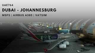 Long-haul flight from Dubai - Johannesburg in the Airbus A380 on VATSIM