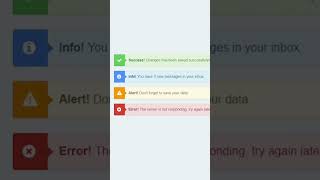 Custom Warning Alert Notification using HTML CSS & Bootstrap