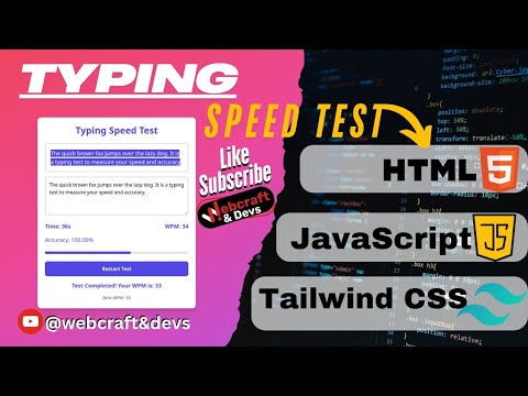 Build An Typing Speed Test Build With Html Javascript Tailwind Css