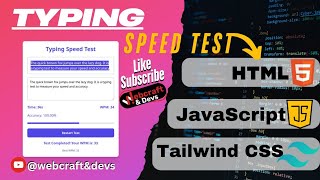 Build an Typing Speed Test – Build with HTML, JavaScript & Tailwind CSS! #typingspeedtest #speedtest