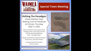 Waimea Community Association Special Town Meeting - Thursday, May 21, 2020