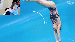xQc reacts to How Olympic divers make the perfect tiny splash & First 172 World Record High Dive