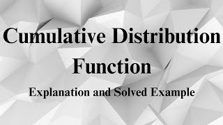 Cumulative distribution function