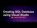 Creating Database using Visual Studio