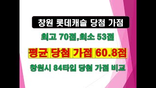 창원 롯데캐슬 프리미어 당첨 가점_평균60.8점_창원시  84타입 당첨가점 비교