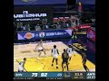 Steph Curry with the insane handles and then hits a three