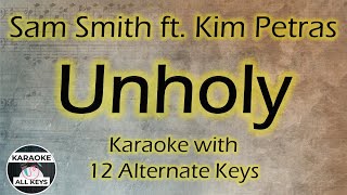 Unholy Karaoke - Sam Smith ft. Kim Petras Instrumental Lower Higher Male Female Original Key