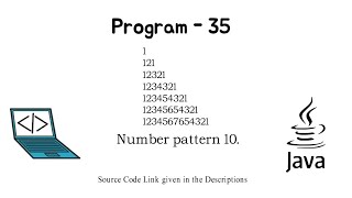 #35 || Program to Print Number pattern 10. || #JAVA || Java Programing Questions