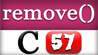 remove Function in C Programming File Handling Video Tutorial