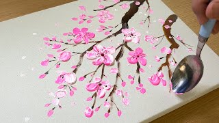 Painting Cherry Blossom / Acrylic Painting Techniques