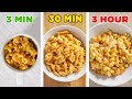 3-Minute Vs. 30-Minute Vs. 3-Hour Mac N' Cheese • Tasty