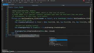 How to draw filled curves using Visual Basic Studio (Tutorial)