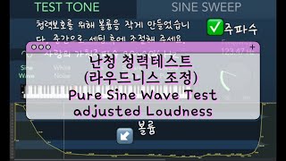 난청 청력테스트 (20-20000Hz) Pure Sine Wave Test adjusted Loudness