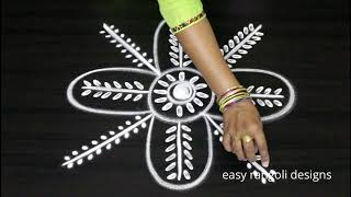 Latest simple rangoli and muggulu designs - New kolam designs freehand