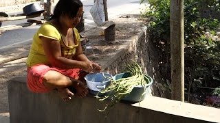 Sambal goreng kacang panjang / Authentic recipe from Indonesian village / Green beans w. noodles