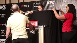 Amanda Nunes needs the curtain on return to 135-pounds | UFC 239 Official Weigh-Ins