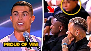 Neymar, Viní Jr \u0026 Bellingham Reaction to Cristiano Ronaldo Globe Soccer Awards Speech 😍❤️