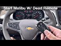 2016 - 2023 Chevrolet Malibu No Remote Detected / How to start with a dead key fob 2020