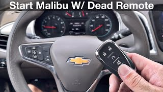 2016 - 2023 Chevrolet Malibu No Remote Detected / How to start with a dead key fob 2020