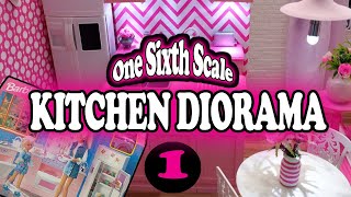 One Sixth Scale Vintage Kitchen Playset Makeover for my PINK POP DIORAMA