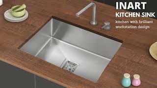 InArt 304 Grade Stainless Steel Single Bowl Handmade Kitchen Sink 24x18 Inch