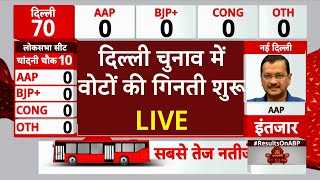 Delhi Election 2025 Results LIVE : दिल्ली चुनाव के नतीजे, वोटों की गिनती शुरू । AAP । Congress