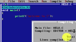 Simple Program "Welcome To "C using Printf Statement