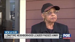 Longtime neighborhood leader in Greenville passes away