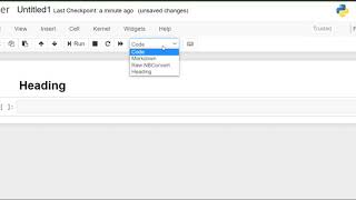 Jupyter Notebook Heading | Markdown | Raw | Code Functionality