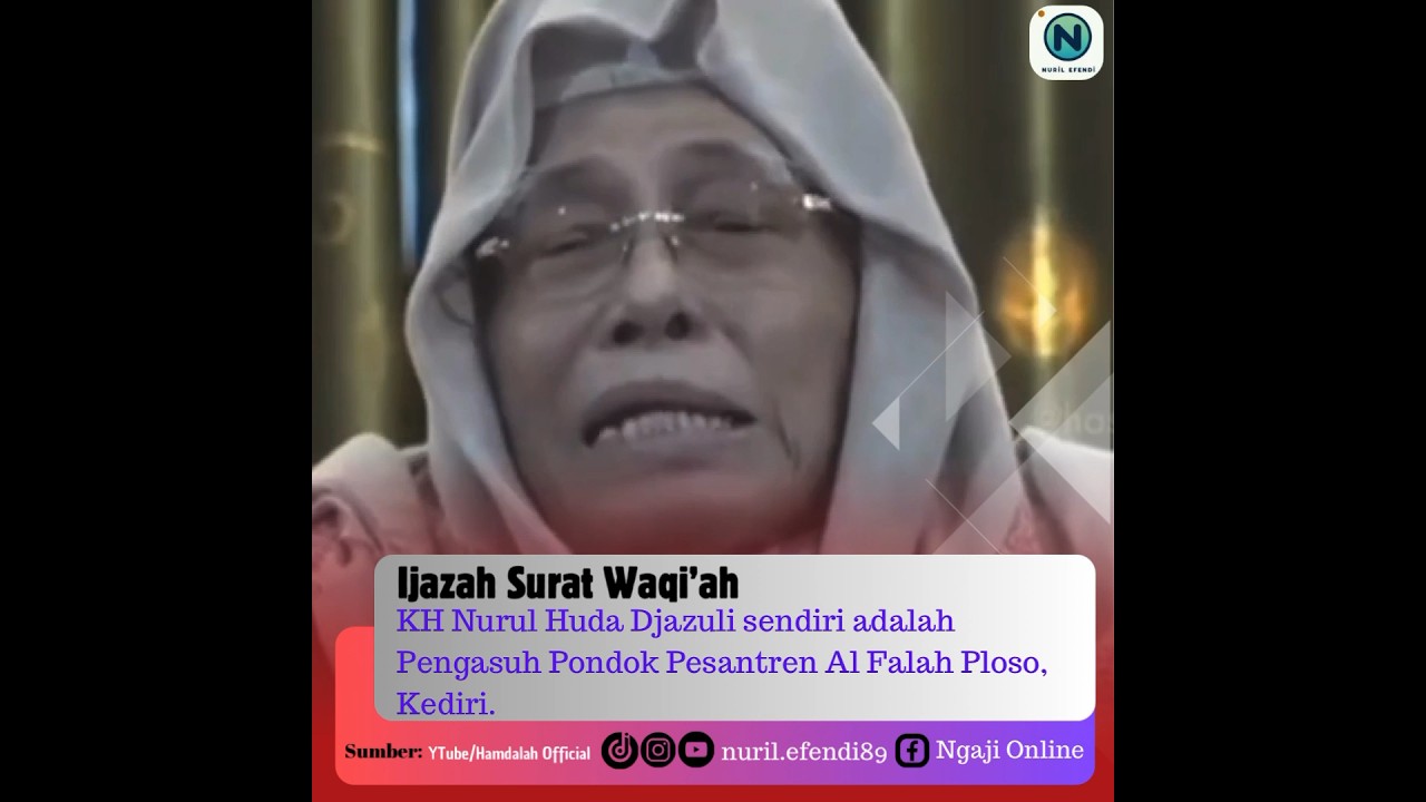 Ijazah Surat Waqi’ah, KH Nurul Huda Djazuli Sendiri Adalah Pengasuh ...