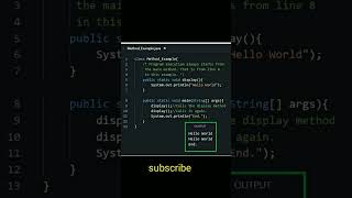 simple Java program calling a method #code #java #programming #developers #website #shortsvideo