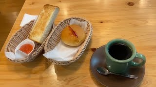 【コメダ珈琲店】【選べるモーニング】アメリカンコーヒー＆山食パン（トースト）・【追加メニュー】ローブパン（いちごジャム）【2025年1月5日・JR掛川駅店】 #komeda #japan