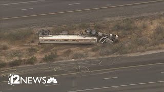 Fuel tanker crash near Tonopah blocks I-10, causes hours-long closure