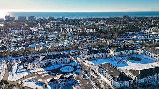 It Snowed Again in Myrtle Beach | Winter Drone Views