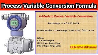 Transmitter 4-20mA Process Variable Conversion Formula | 4-20 mA Full Calculation Formula in Hindi