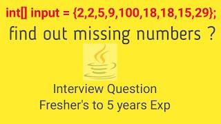 Missing numbers in array | missing number in java
