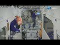 relaxing stretch by astronaut zhai zhigang in tiangong space station css