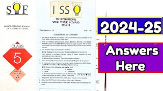 Class-5 ISSO 2024-25 Social Studies Olympiad | SOF International Social Studies Olympiad#sofisso