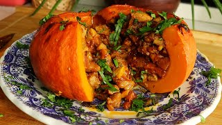 Hearty Portuguese Pork Loin & Chestnuts Stuffed Pumpkin | Cozy Fall Recipe for Family Gatherings