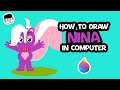 How to draw Nina in Computer using Microsoft Paint 3D | Digital Art for Kids