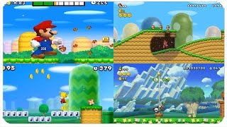 New Super Mario Bros. Series - Evolution of World 1-1 Levels (NSMB, NSMBW, NSMB2, NSMBU, NSLU)