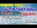 Sầu Tím Thiệp Hồng Karaoke Tone Nam Nhạc Sống 2023 | Trọng Hiếu