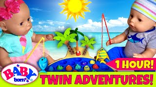 💞Baby Born Twins Super Compilation! 🤗1 Full Hour Of Fun With Emma & Ethan! 👧🏼🌴👦🏼🌈